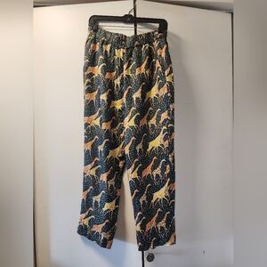 100% Silk J CREW COLLECTION SAFARI PANTS GIRAFFE 8 M Resort